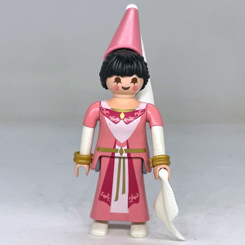 playmobil dame médiévale rose S5