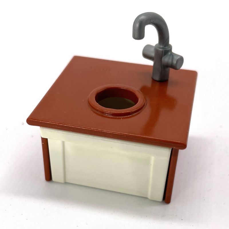 Playmobil lavabo carré marron