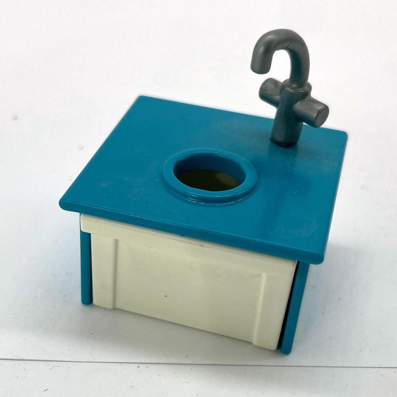 Playmobil lavabo carré turquoise