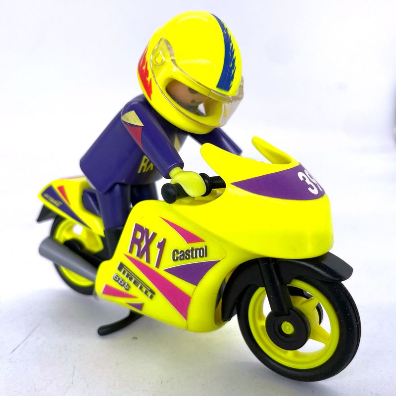 playmobil moto de sport fluo