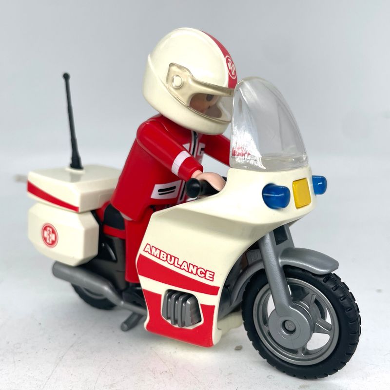 playmobil moto ambulance secours docteur