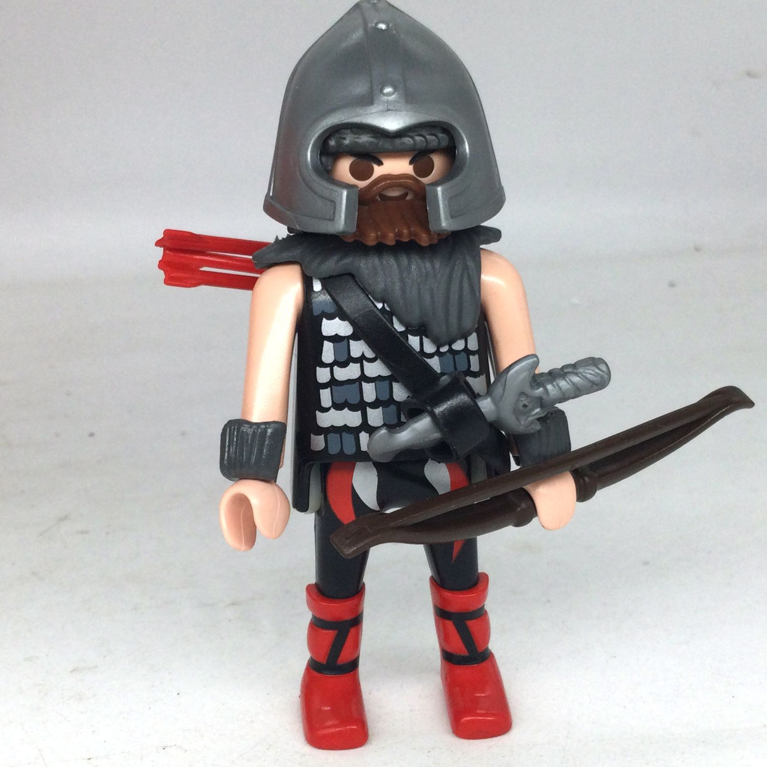 playmobil chevalier noir rouge archer