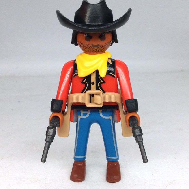 playmobil cowboy rouge et bleu