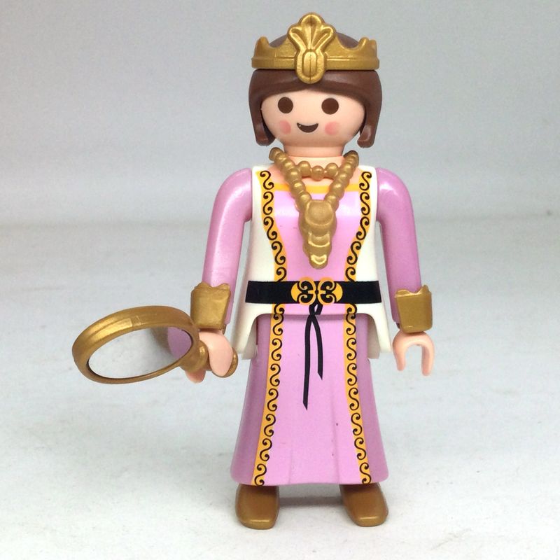 playmobil dame médiévale robe rose