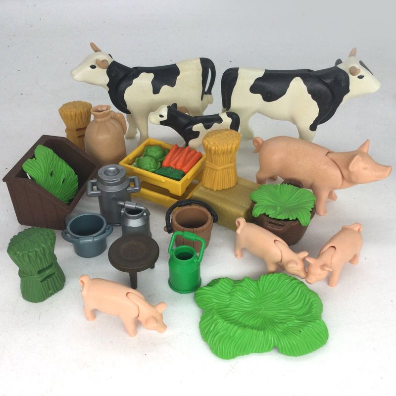 playmobil lot vaches cochons ferme