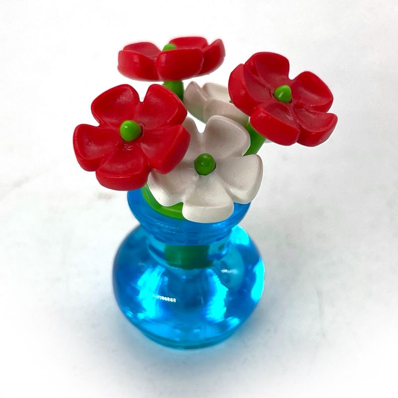 playmobil bouquet dans vase bleu