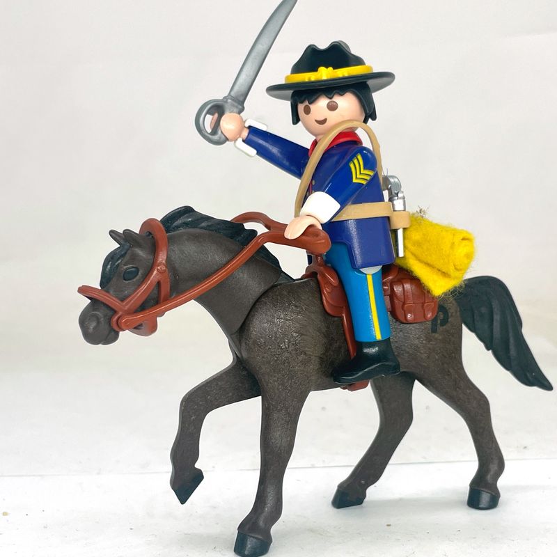 playmobil capitaine nordiste à cheval