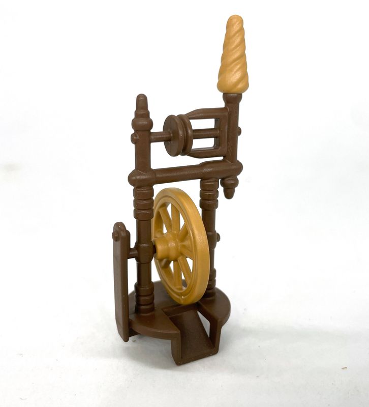 playmobil rouet à laine marron