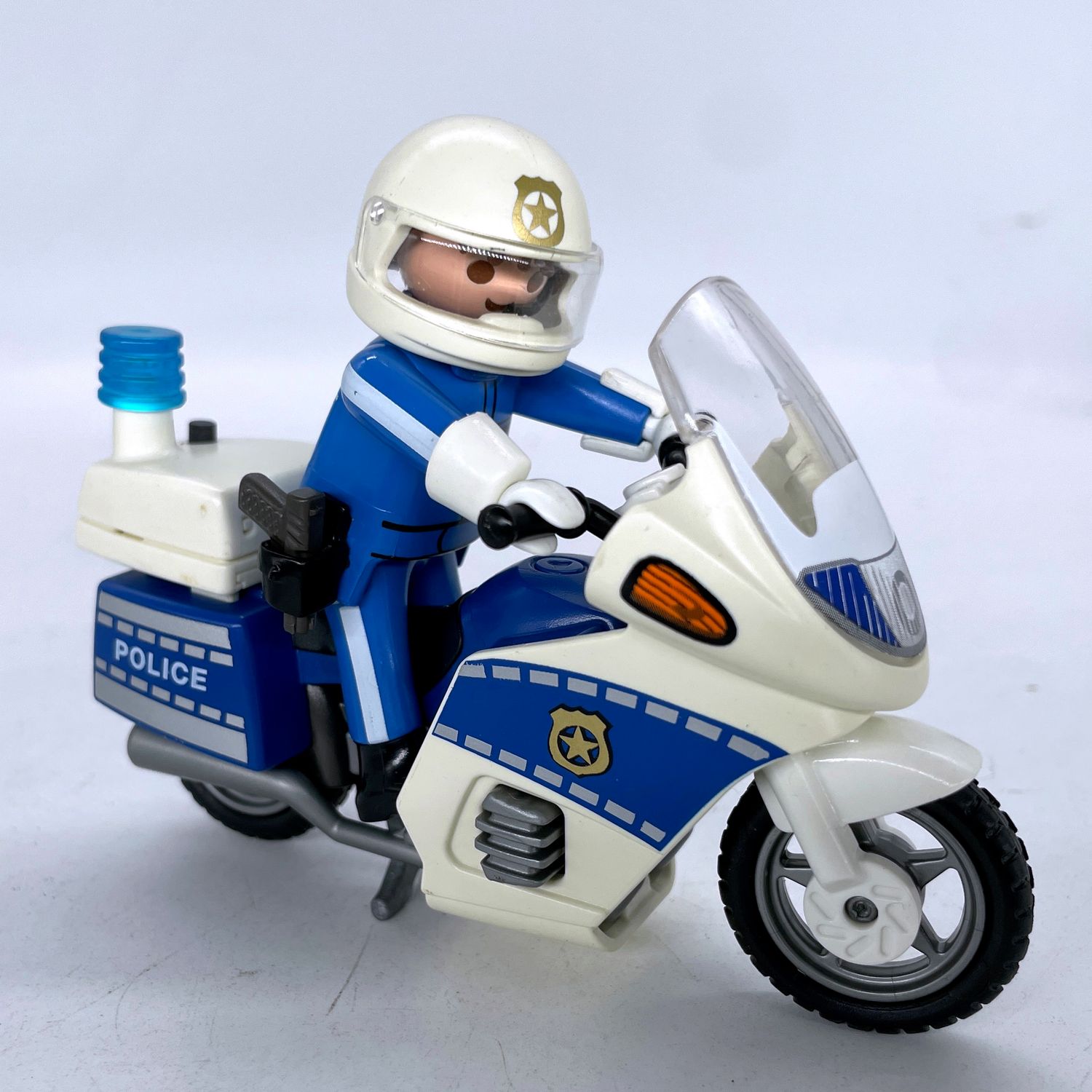 playmobil policier en moto lumineuse