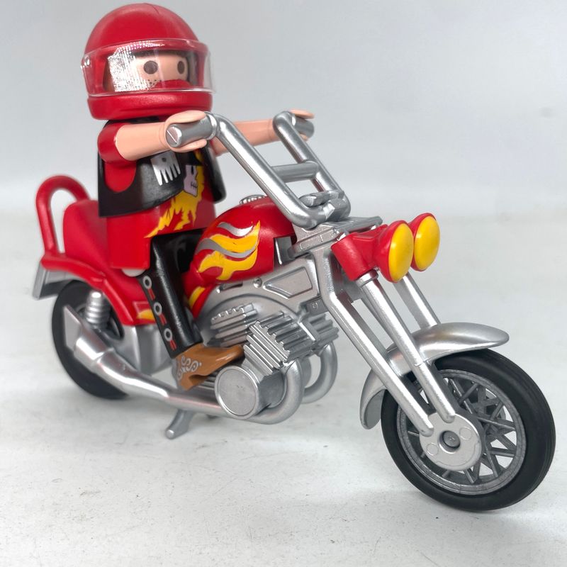 playmobil moto chopper harley rouge