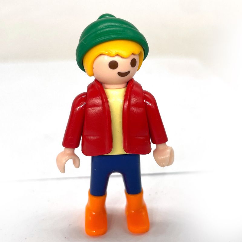 Playmobil enfant doudoune rouge
