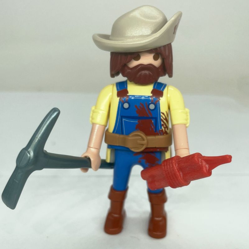 playmobil cowboy mineur chercheur d'or