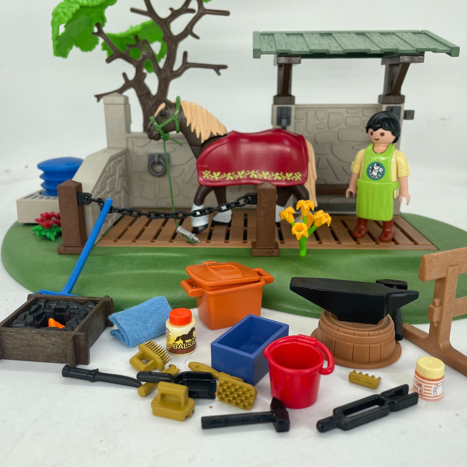 playmobil set maréchal ferrand équitation