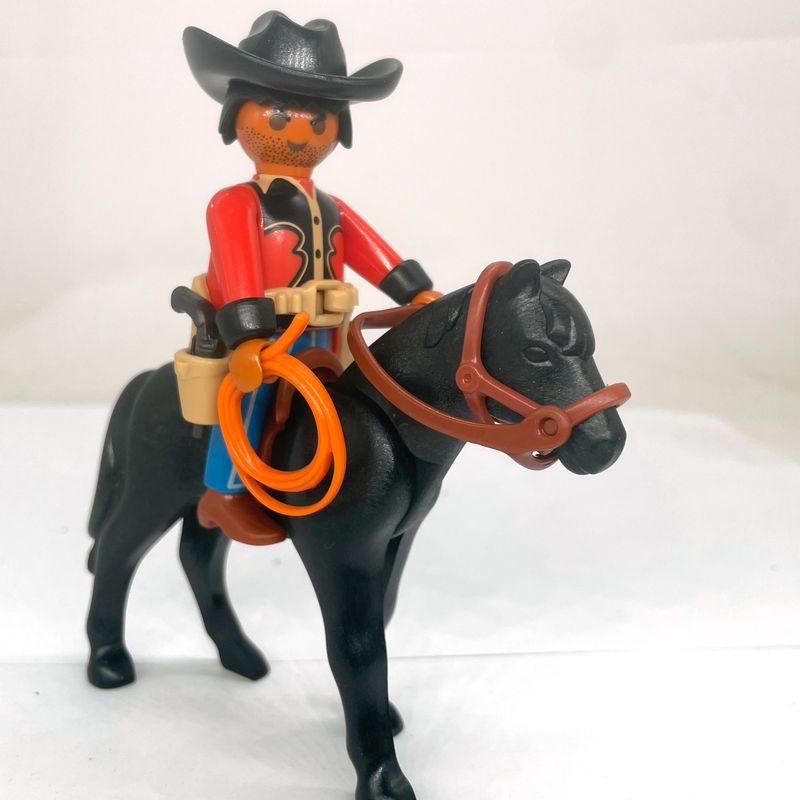 playmobil cowboy à cheval rodeo