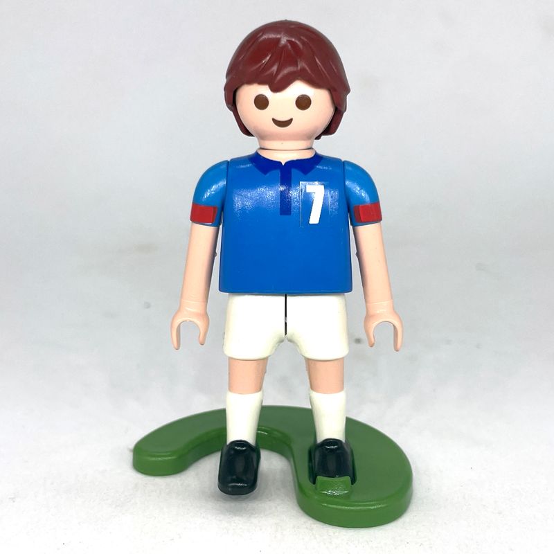 playmobil footballeur français bleu