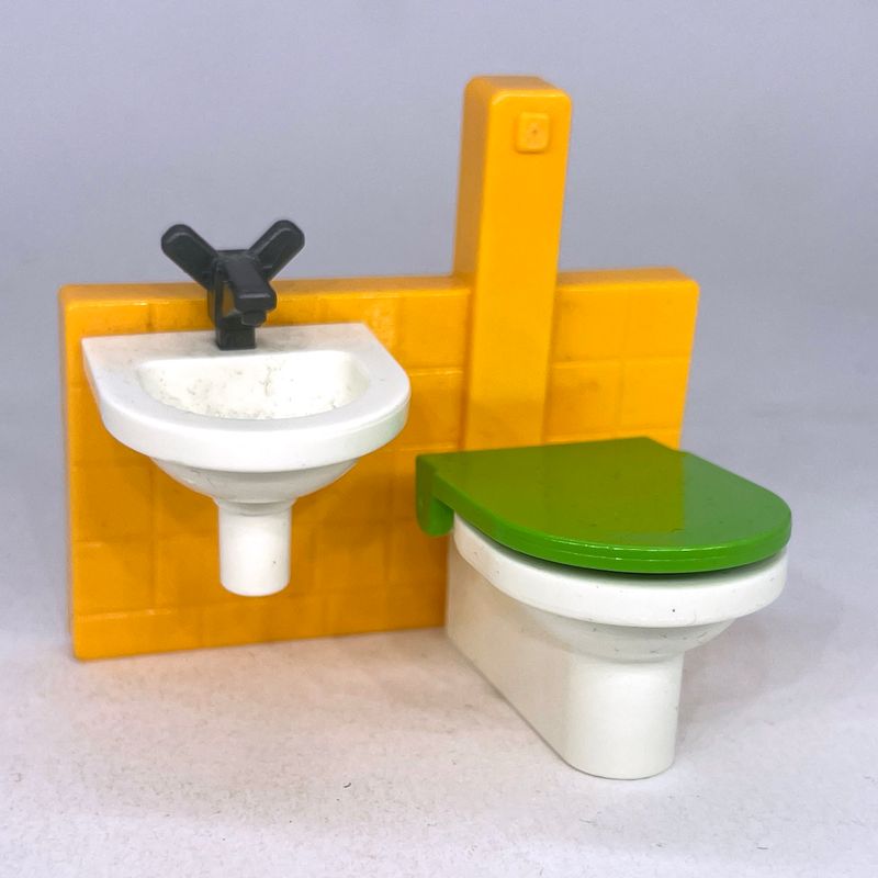 playmobil wc lavabo jaune