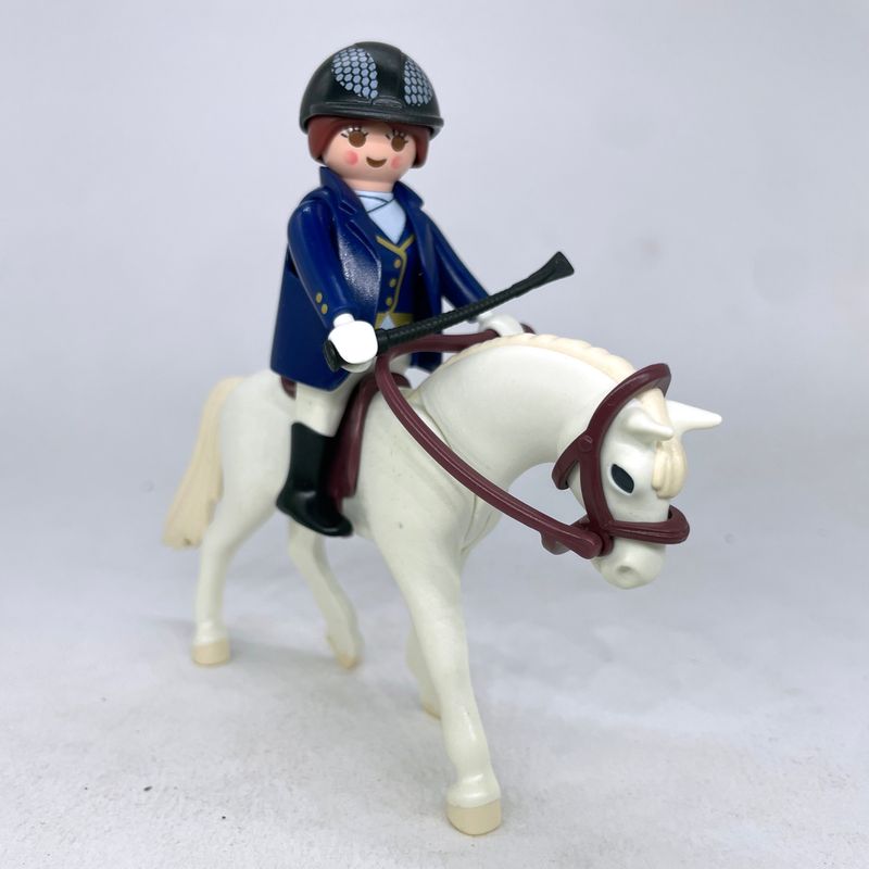 Playmobil cavalière équitation marine