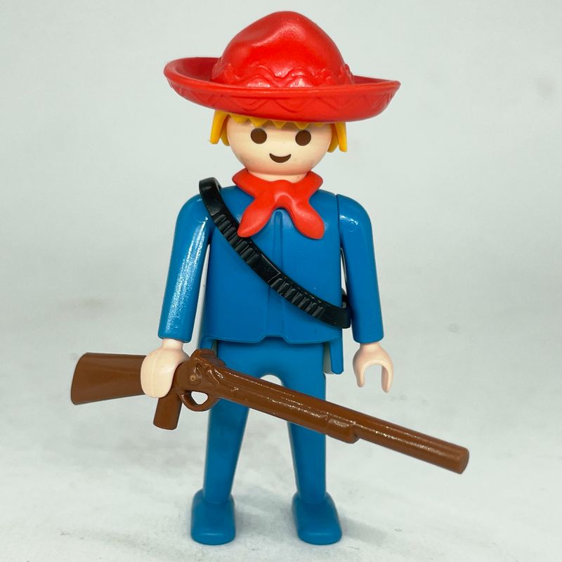 Playmobil cowboy mexicain vintage bleu