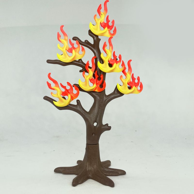 playmobil arbre en feu