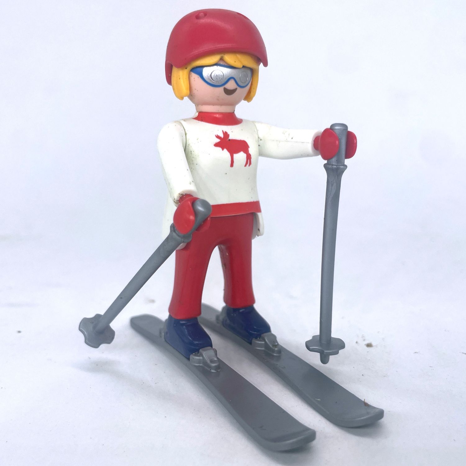 playmobil skieuse bordeaux blanc