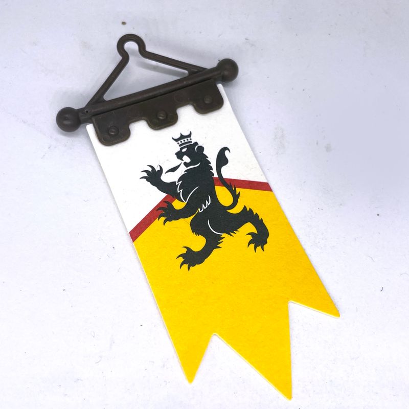 playmobil drapeau banderolle lion noir