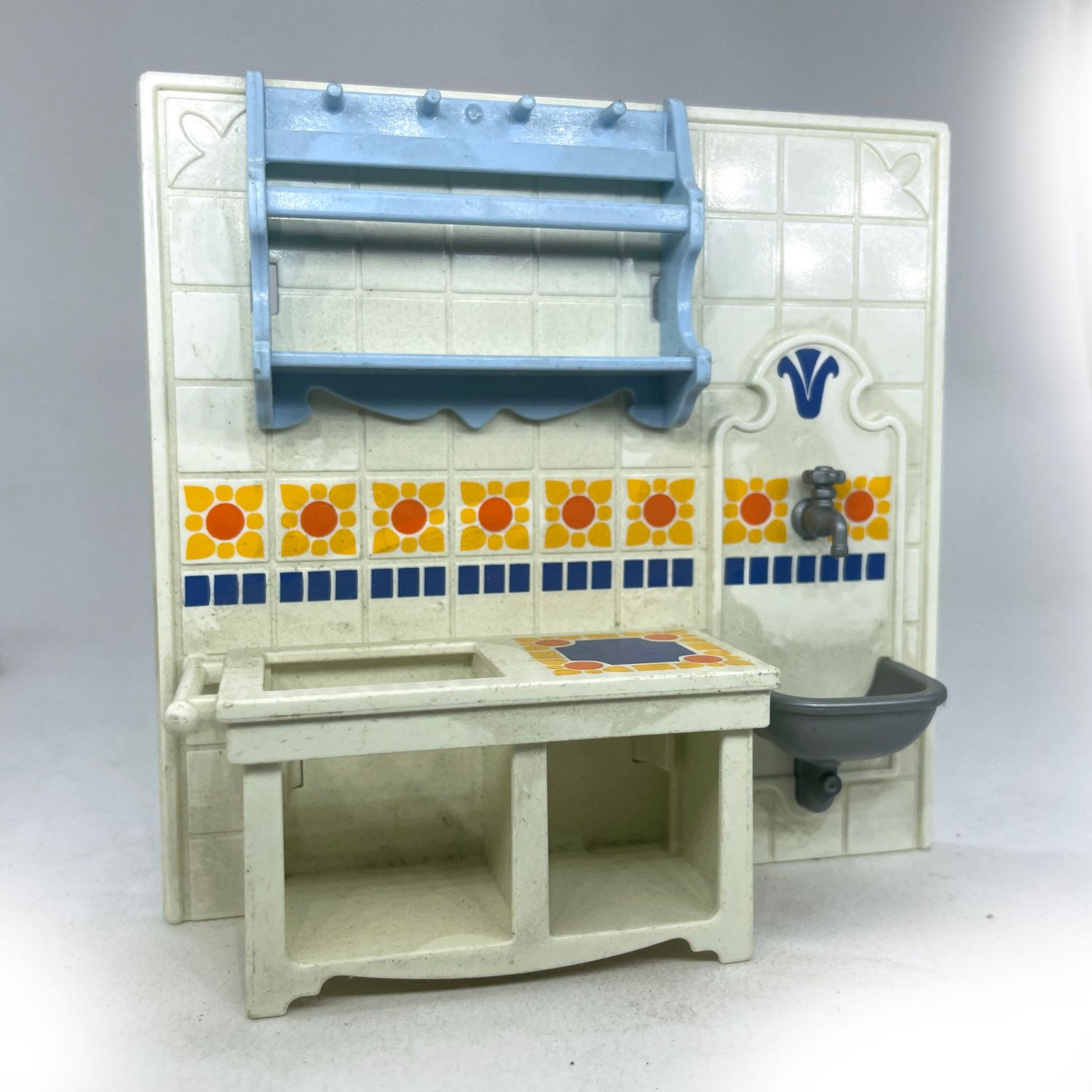 playmobil évier 1900 mur décoré