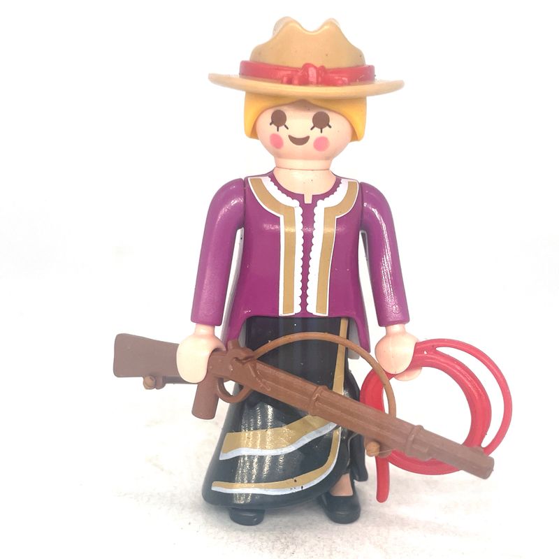 playmobil femme cowboy au lasso