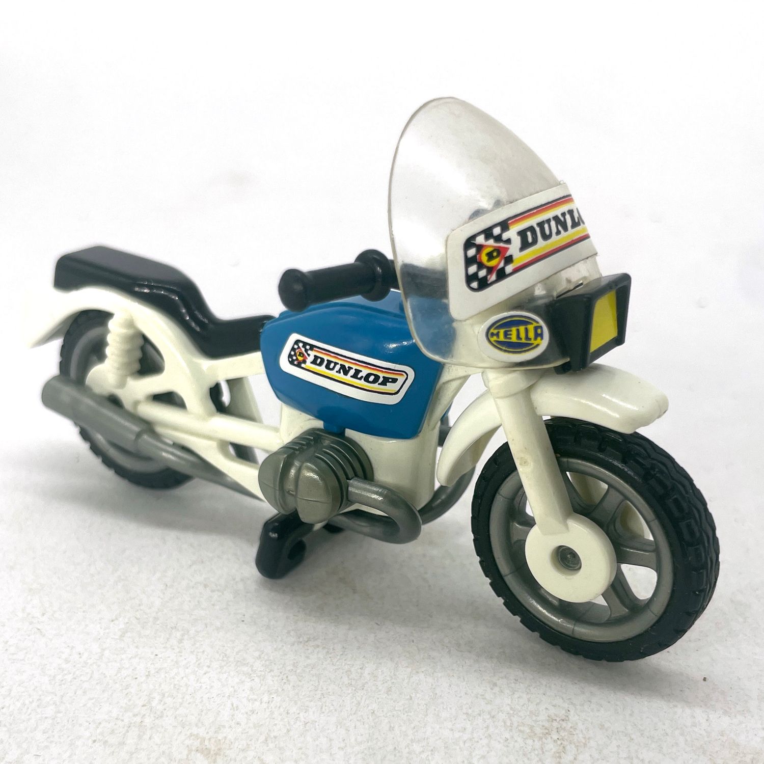 playmobil moto vintage blanche bleu