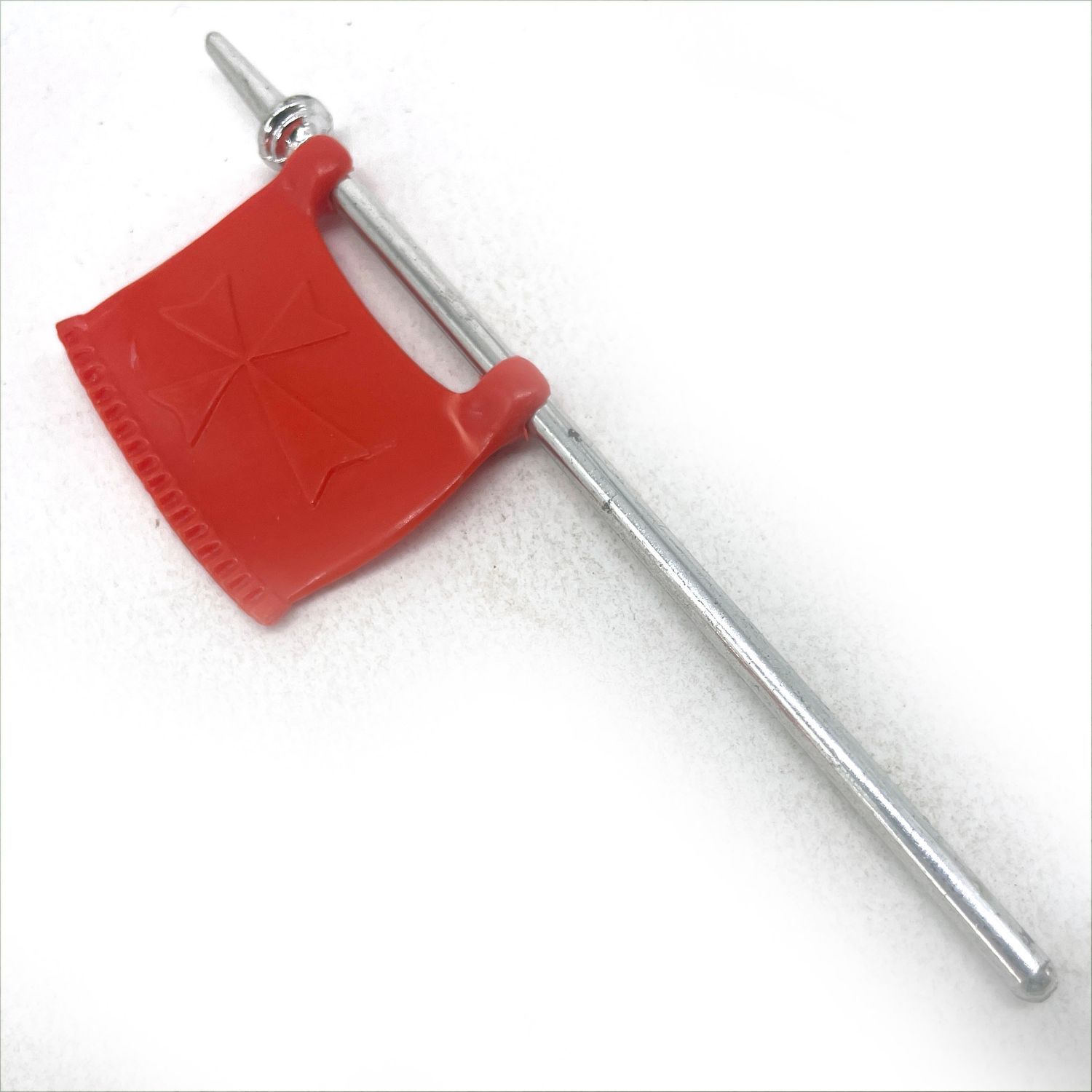 playmobil drapeau croix rouge hampe argent vintage