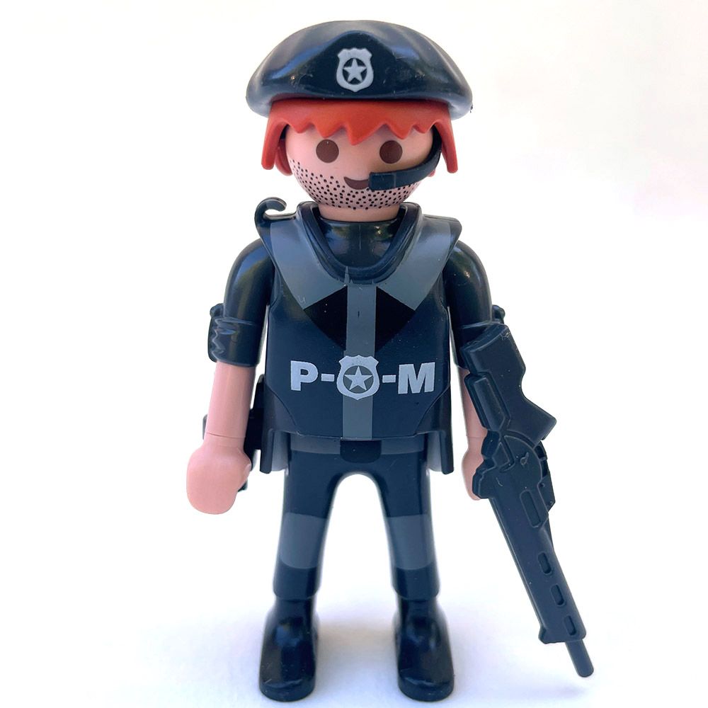 playmobil policier swat gris