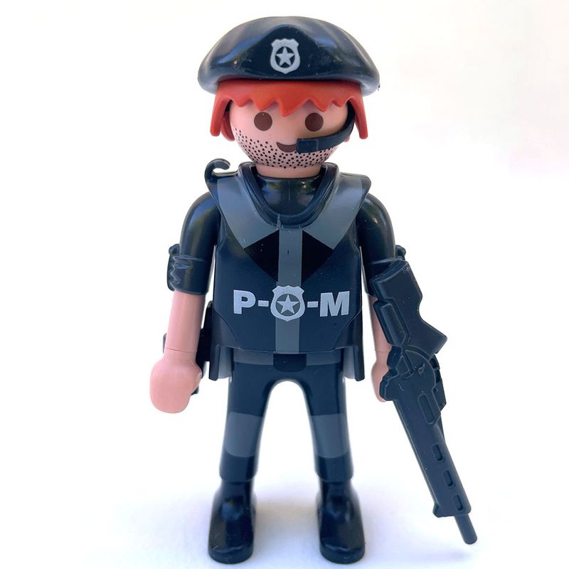 playmobil policier swat gris