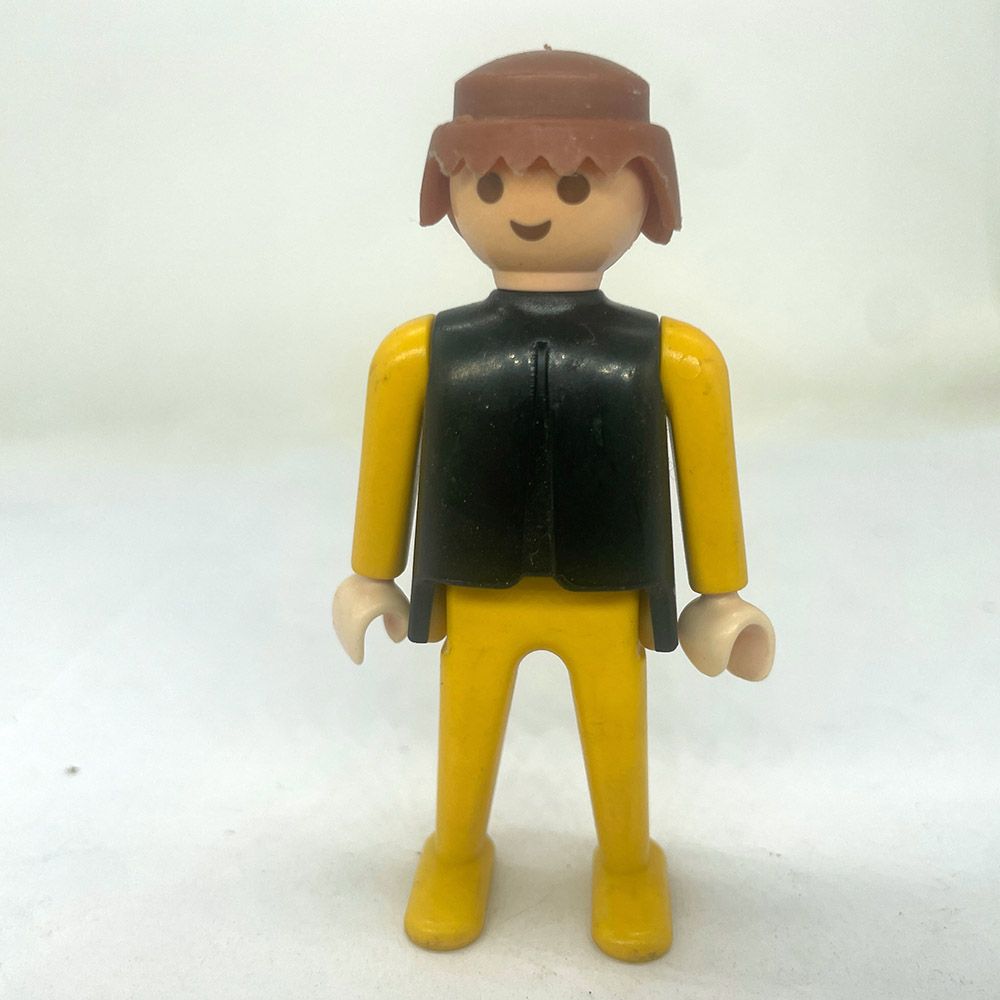 playmobil homme vintage noir et jaune playmobil homme vintage noir et jaune