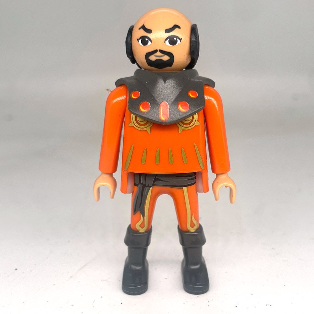 playmobil homme chauve gargamel orange