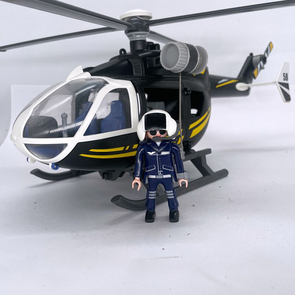 playmobil hélicoptère de police noir