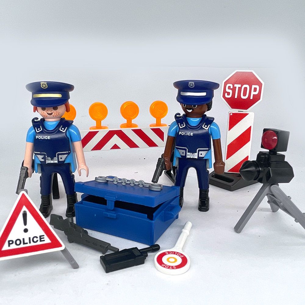 playmobil policiers barrage routier