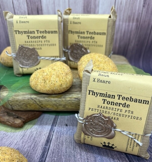 Thymian Teebaum Tonerde Haarseife Thymian Teebaum Tonerde Haarseife