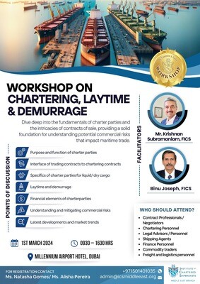 Workshop on Chartering, Laytime & Demurrage