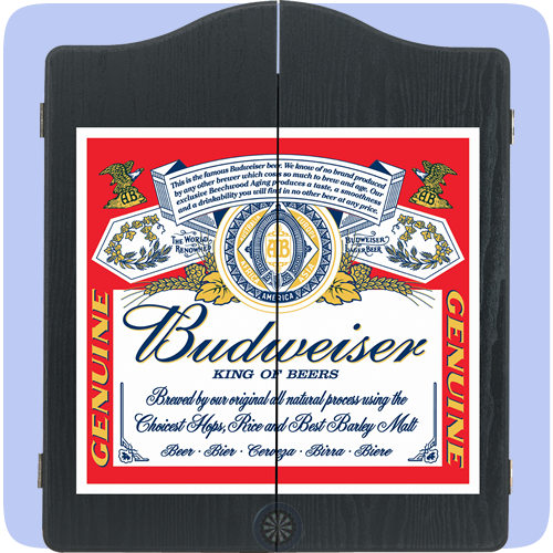 Dartboard Cabinets - Winmau - to fit all bristle dartboards - Budweiser Label