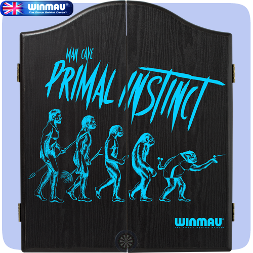 Winmau - Man Cave - Dartboard Cabinet - to fit all bristle dartboards - Primal Instinct - Black