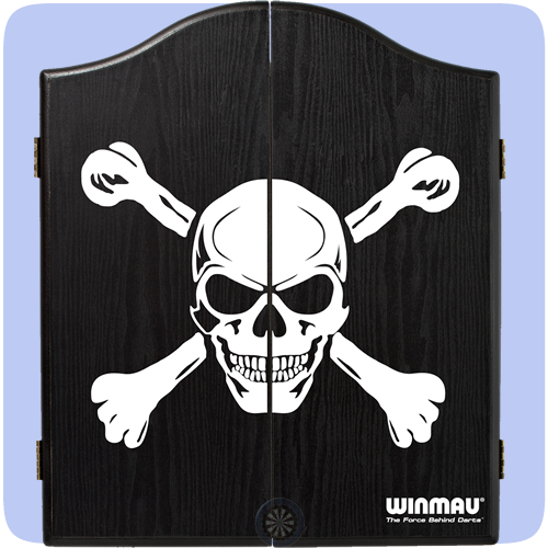 Dartboard Cabinets - Winmau - to fit all bristle dartboards - Skull - Black