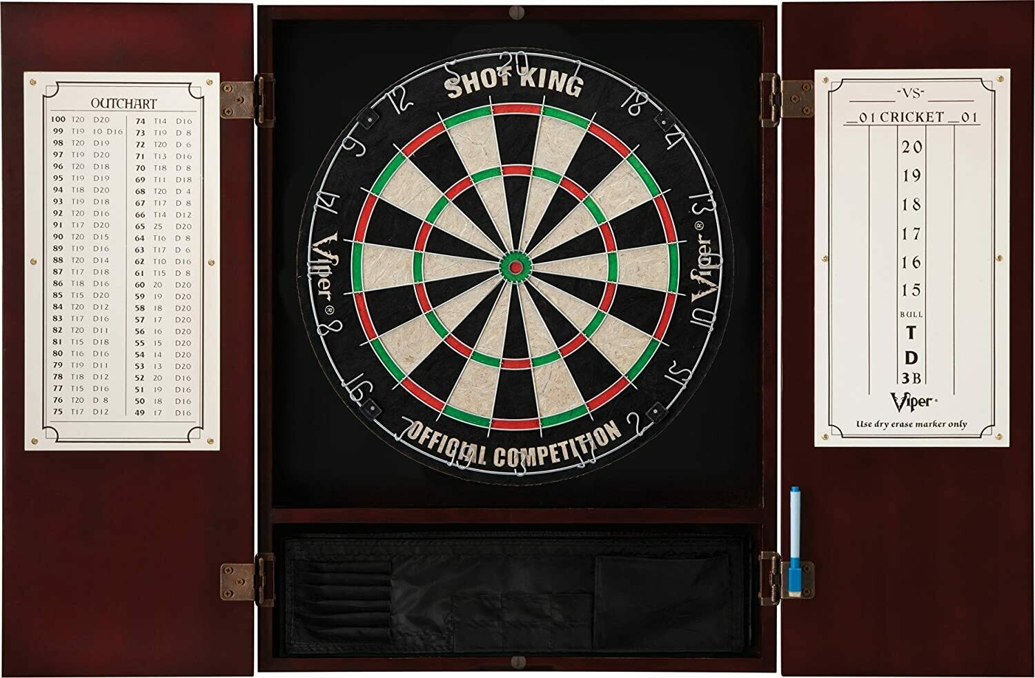 Viper Metropolitan Mahogany Steel Tip Dartboard Cabinet