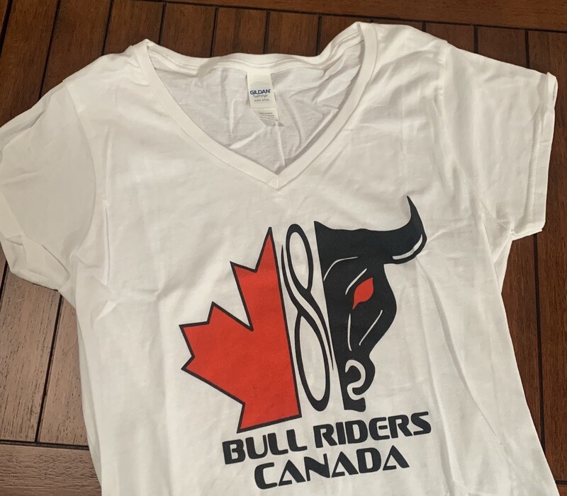 Ladies BRC Logo V-Neck T-Shirt - White