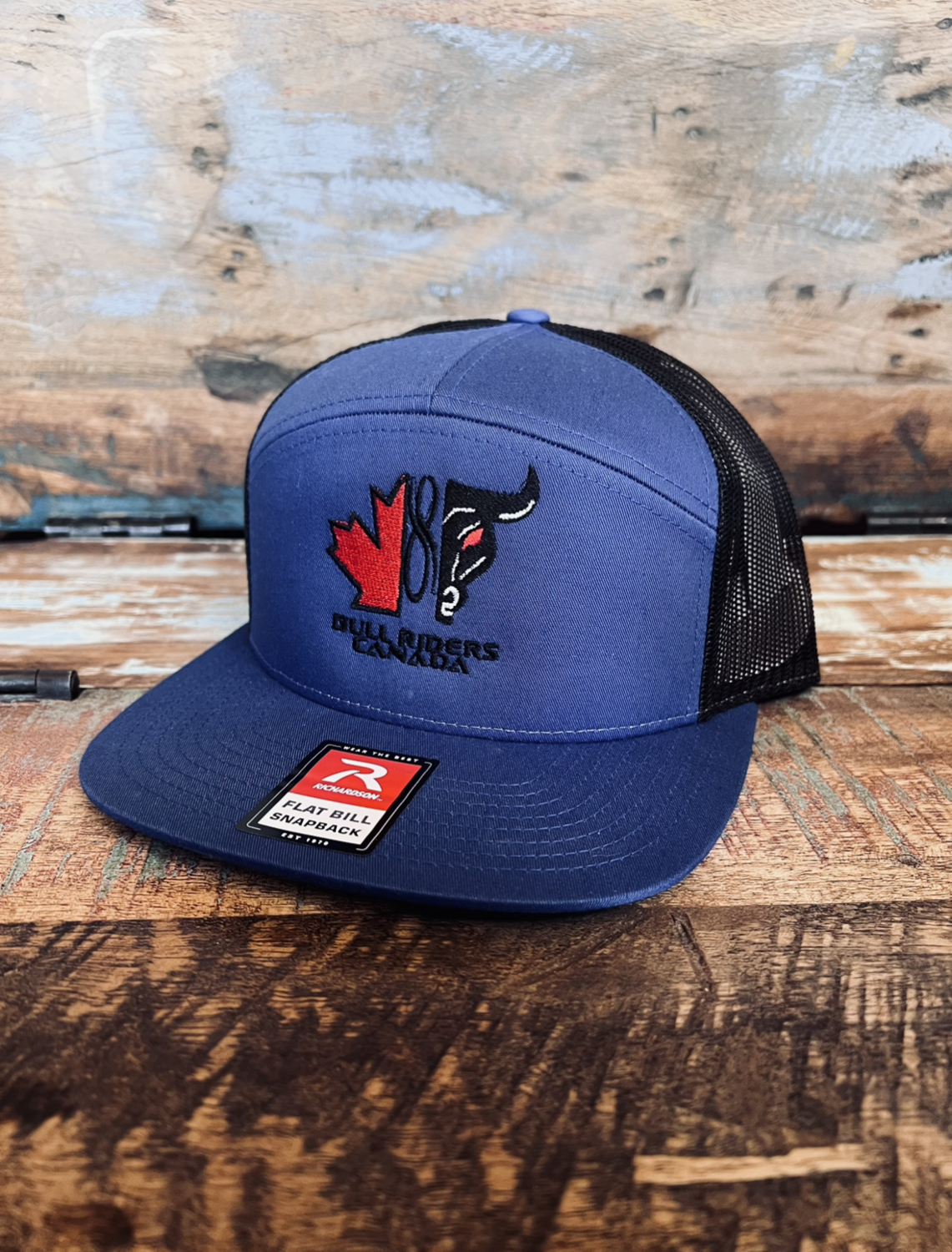 Richardson 7 Panel Trucker - BRC Embroidered Logo - Royal Blue / Black