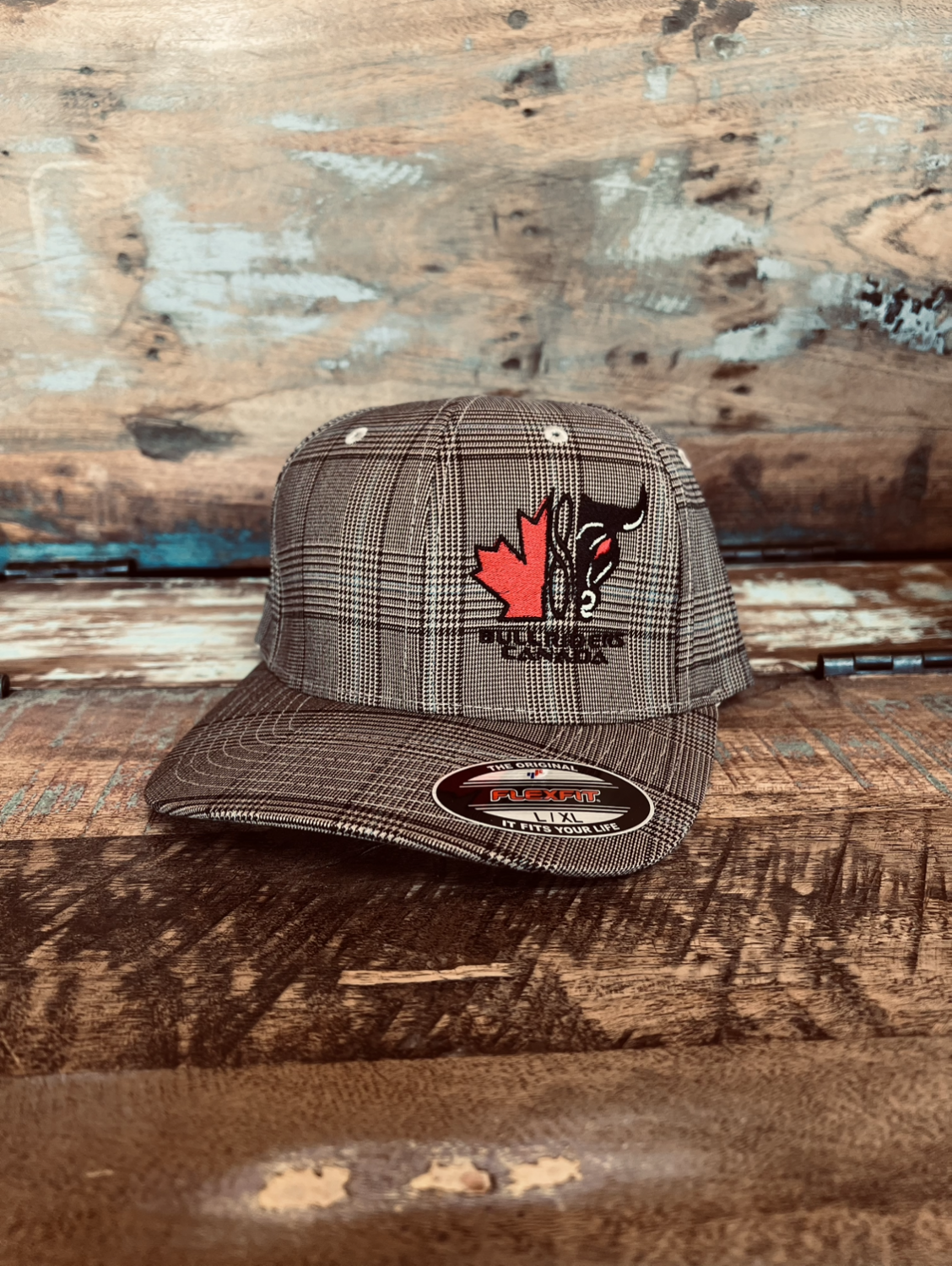 Flexfit Glen Check Cap - BRC Logo Embroidered - Brown/Khaki