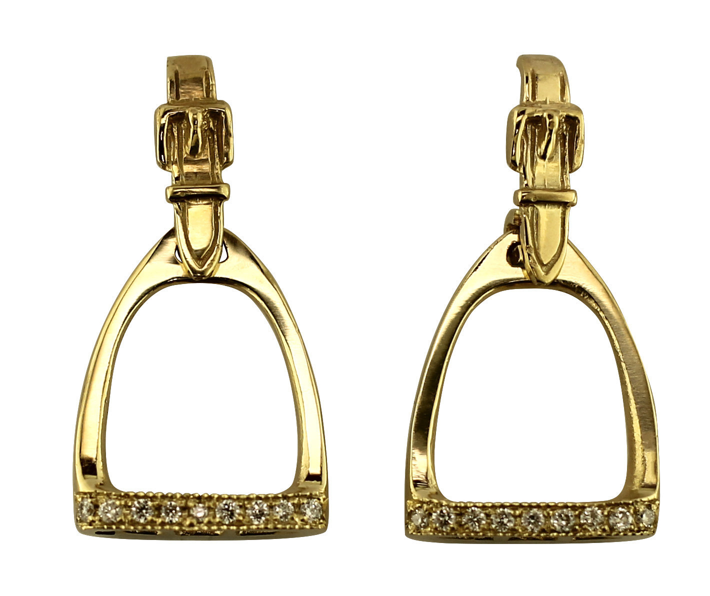 14kt Yellow Gold Stirrup and Buckle Earrings