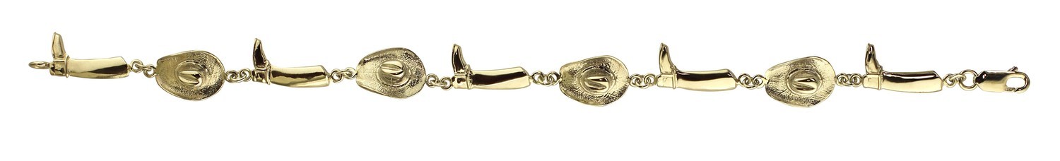 Sterling Silver Hunt Boot and Cowboy Hat Bracelet