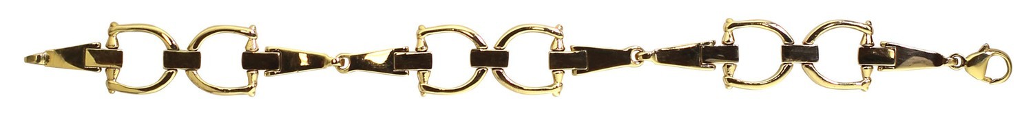 14kt Yellow Gold Medium &quot;D&quot; Ring Snaffle Bit Bracelet (Style A)