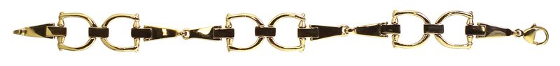 14kt Yellow Gold Medium &quot;D&quot; Ring Snaffle Bit Bracelet (Style A)