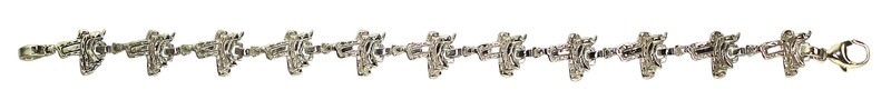 Silver Western Saddle Linked Bracelet
