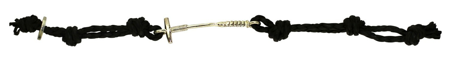 Silver Polo Mallet Leather Toggle Bracelet